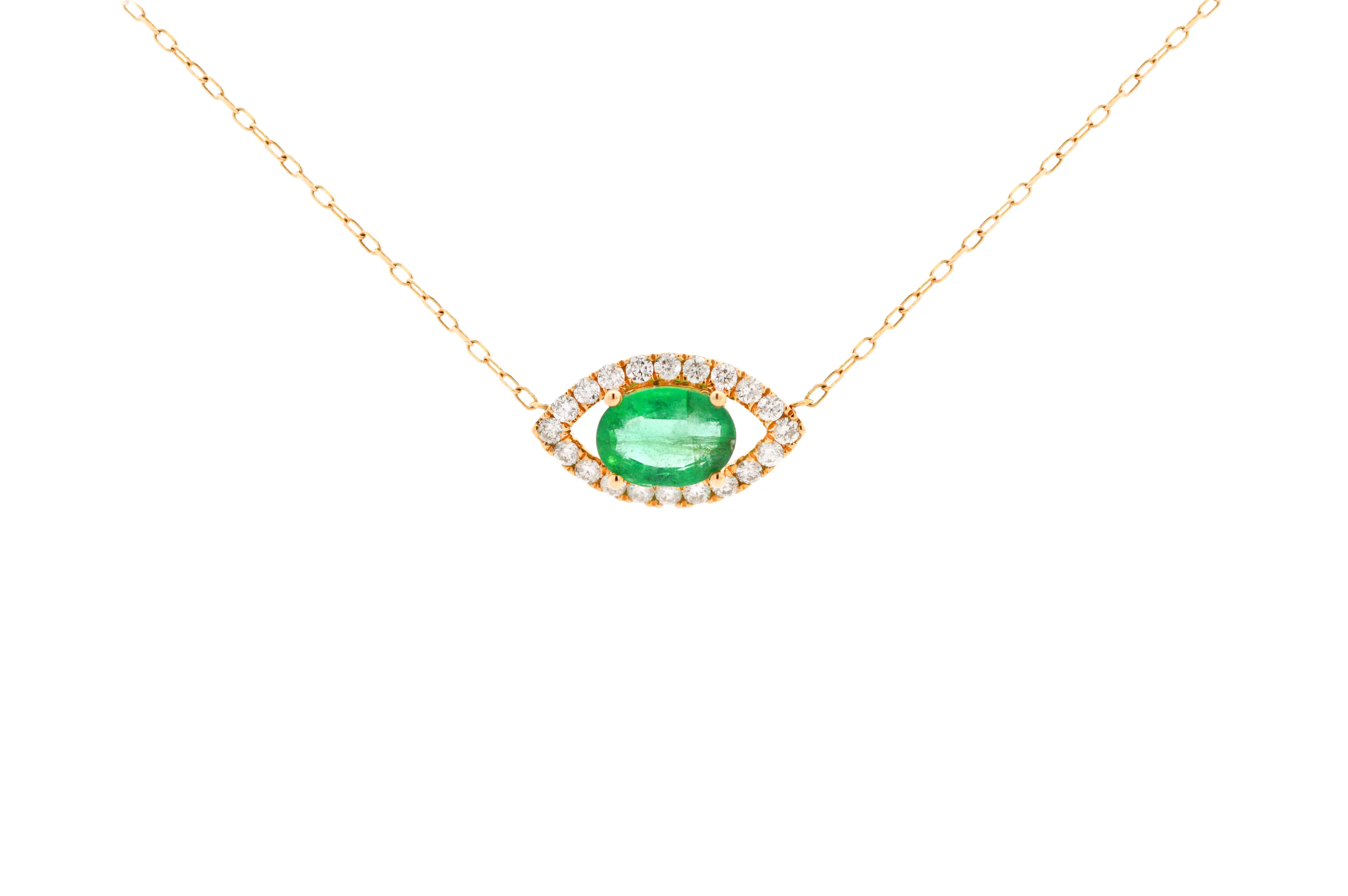 1.62ct Diamond 18K Gold Eye Pendant Necklace sold by Wish Fine Jewelry