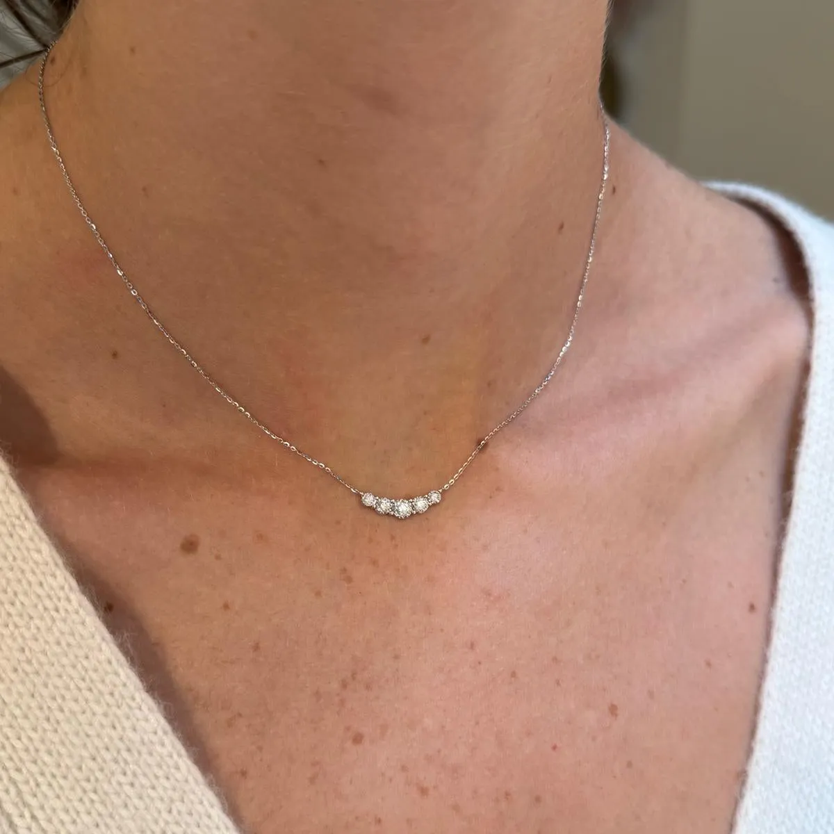 0.27ct Diamond 14K Gold Dainty Chain Necklace sold by Wish Fine Jewelry product image thumbnail 2