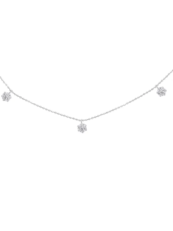 1.08ct Diamond 18K Gold Stationed Dangle Drop Necklace sold by Wish Fine Jewelry