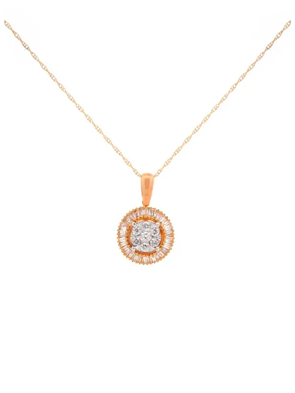 0.33ct Diamond 14K Gold Cluster Pendant Chain Necklace sold by Wish Fine Jewelry