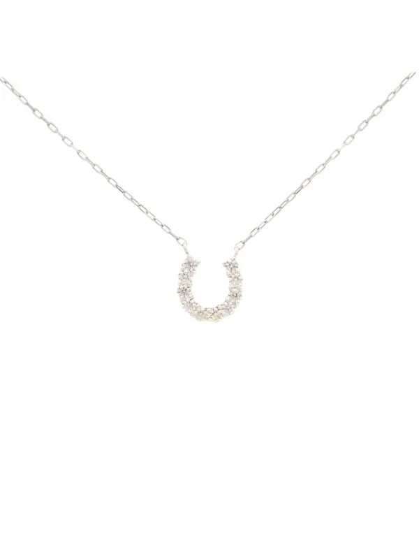 0.20ct Diamond 14K Gold Horseshoe Pendant Chain Necklace sold by Wish Fine Jewelry