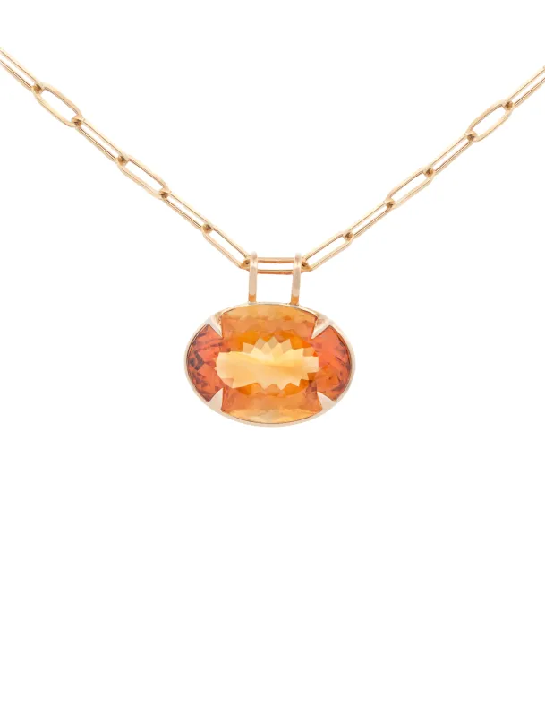 Citrine 18K Gold Statement Pendant sold by Wish Fine Jewelry