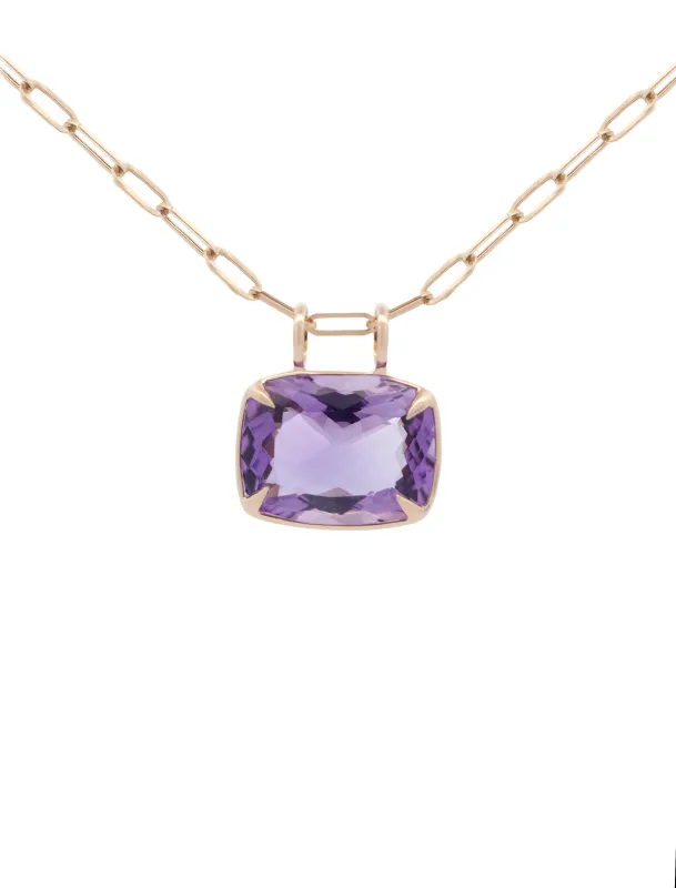 Amethyst 18K Gold Statement Pendant sold by Wish Fine Jewelry