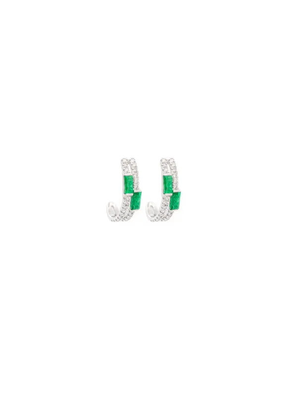 0.75ct Diamond 14K Gold Half Hoop Earrings sold by Wish Fine Jewelry