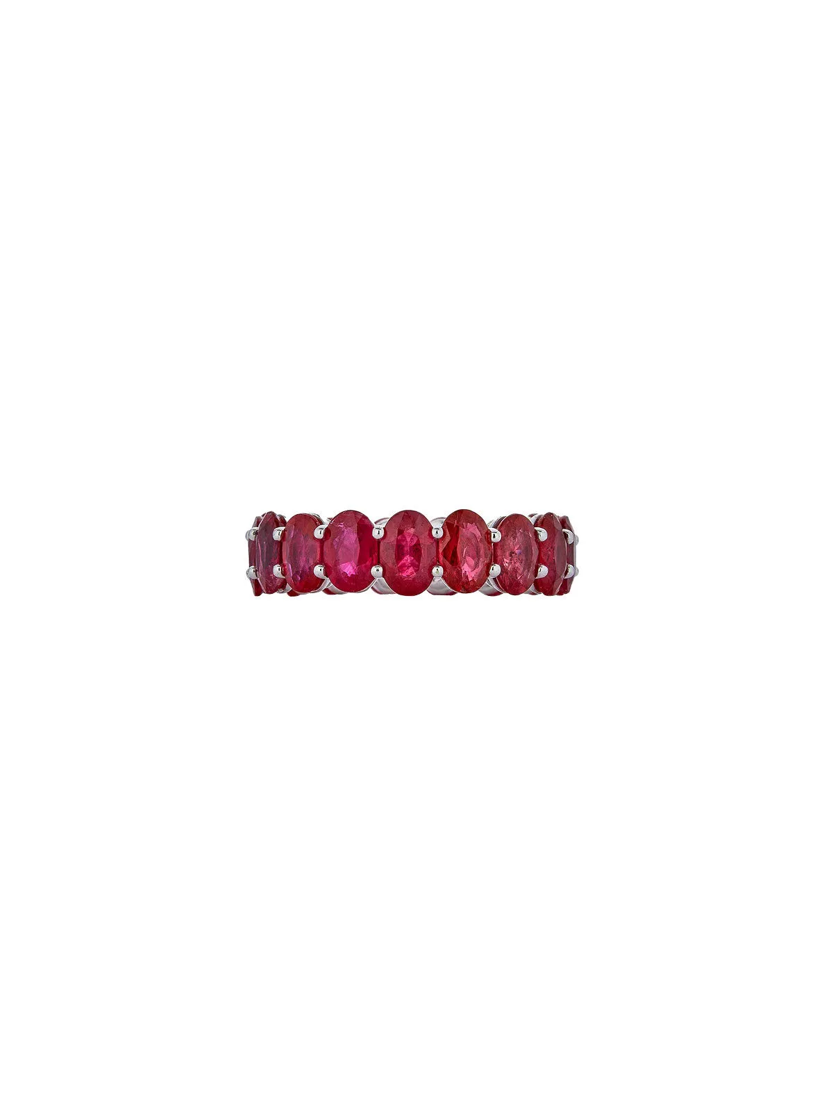 5.72ct Ruby 18K Gold Oval Eternity Ring sold by Wish Fine Jewelry product image thumbnail 2