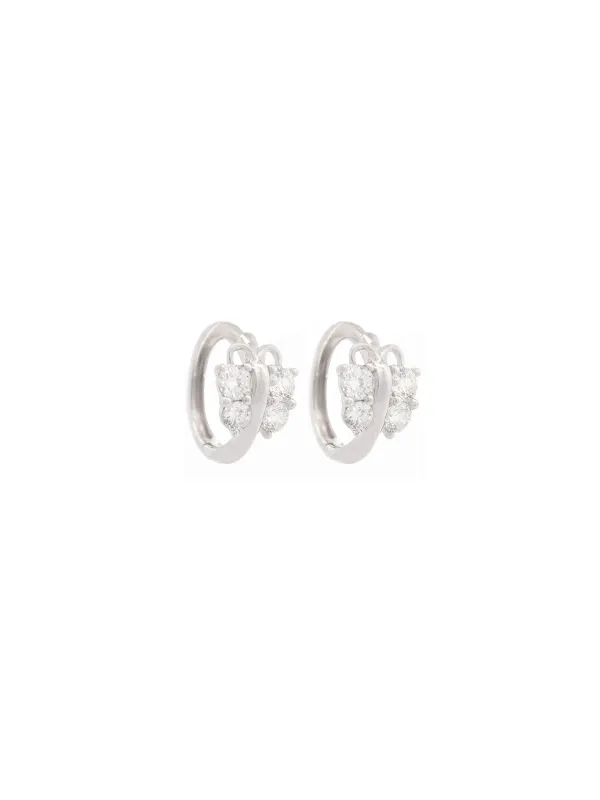 0.86ct Diamond 18K Gold Butterfly Huggie Hoop Earrings sold by Wish Fine Jewelry