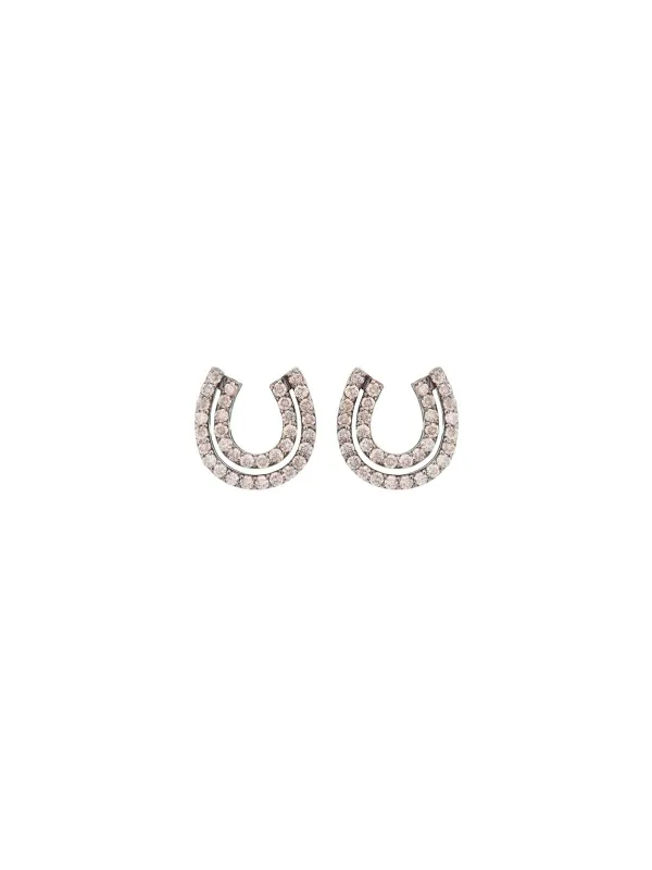 0.68ct Diamond 18K Gold Horseshoe Earrings sold by Wish Fine Jewelry