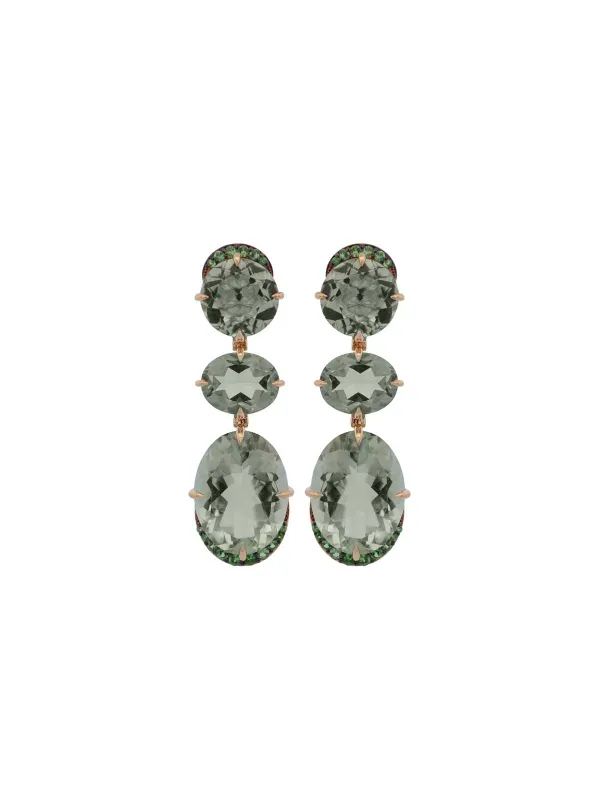 29.92ct Green Amethyst Tsavorita 18K Gold Earrings sold by Wish Fine Jewelry