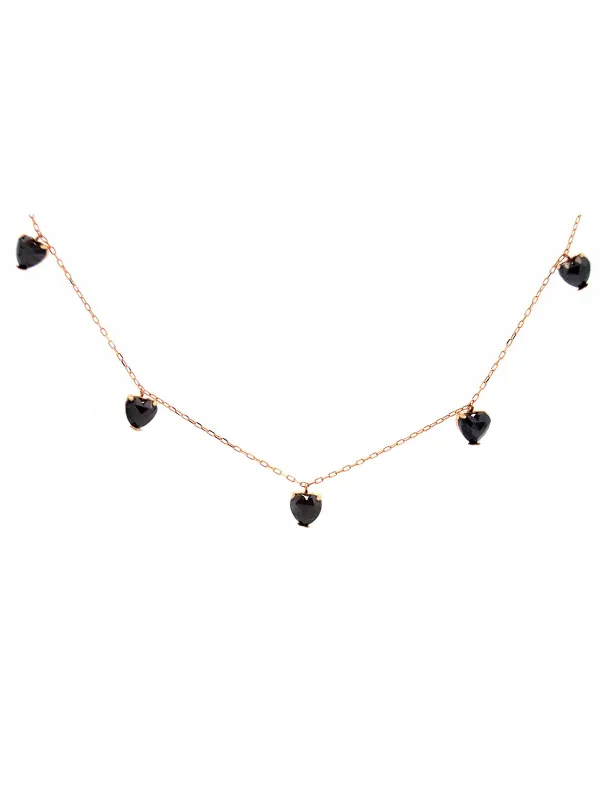 4.0ct Black Diamond Heart 18K Gold Necklace sold by Wish Fine Jewelry