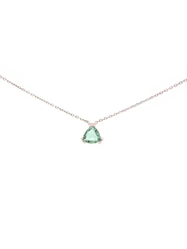 Green Amethyst 18K Gold Solitaire Pendant Chain Necklace sold by Wish Fine Jewelry
