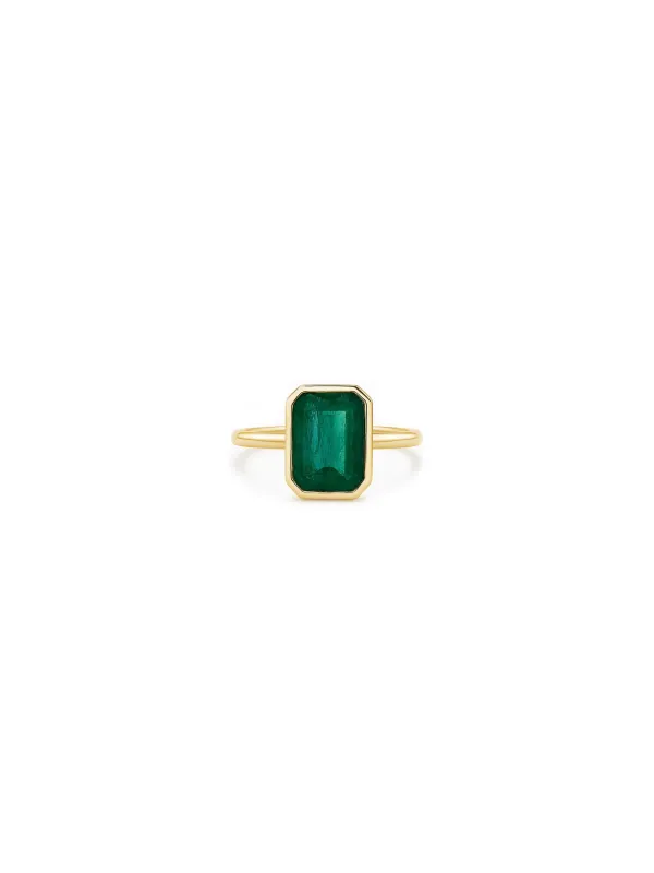 2.66ct Diamond 14K Gold Emerald Bezel Ring sold by Wish Fine Jewelry