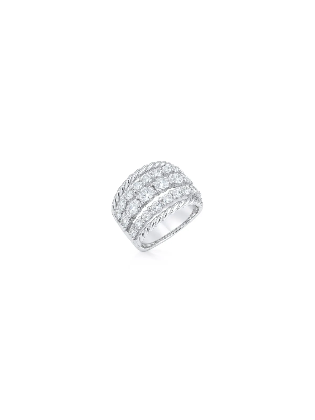 2.45ct Diamond 18K Gold Five Row Ring sold by Wish Fine Jewelry product image thumbnail 2