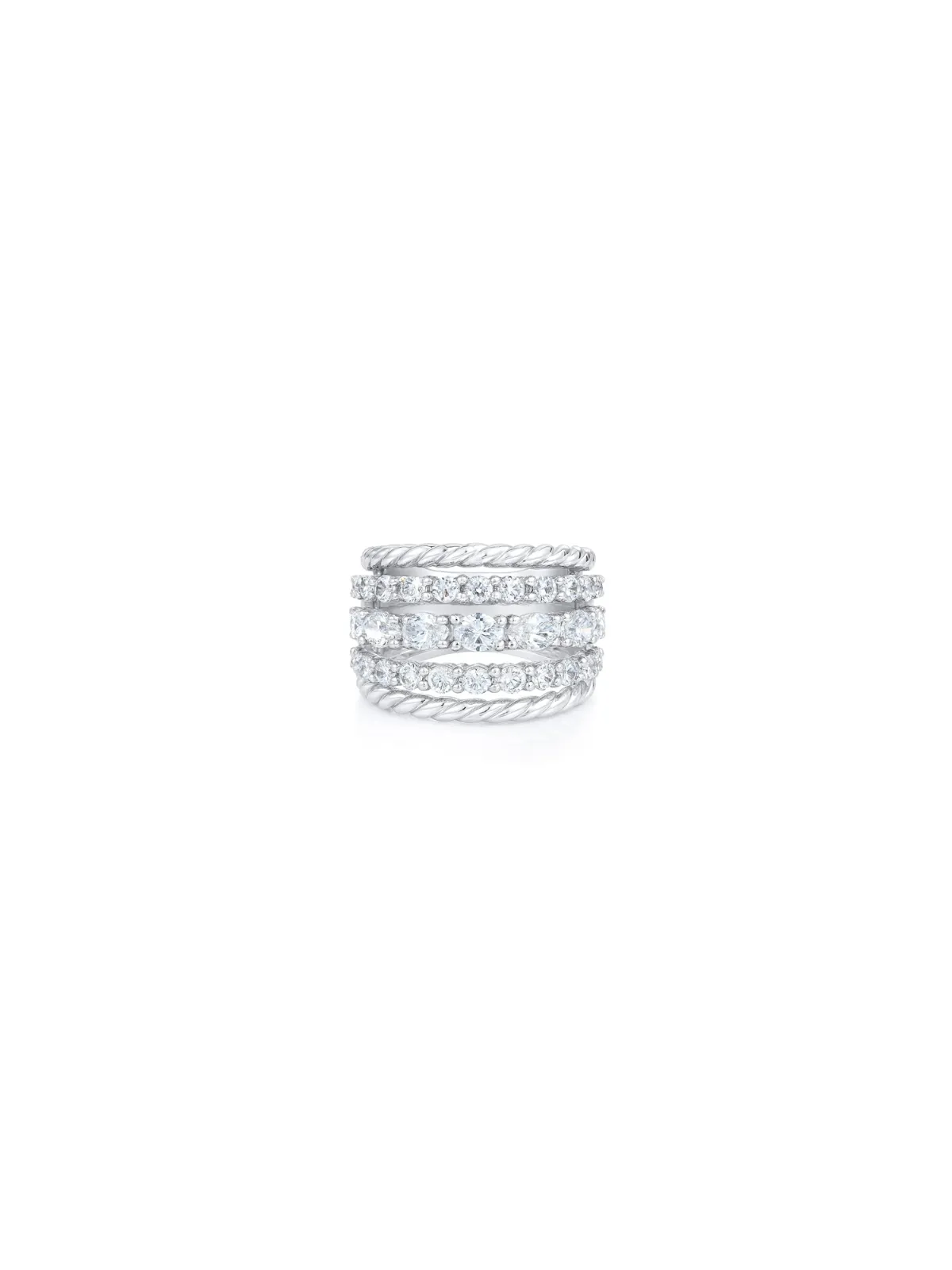 2.45ct Diamond 18K Gold Five Row Ring sold by Wish Fine Jewelry