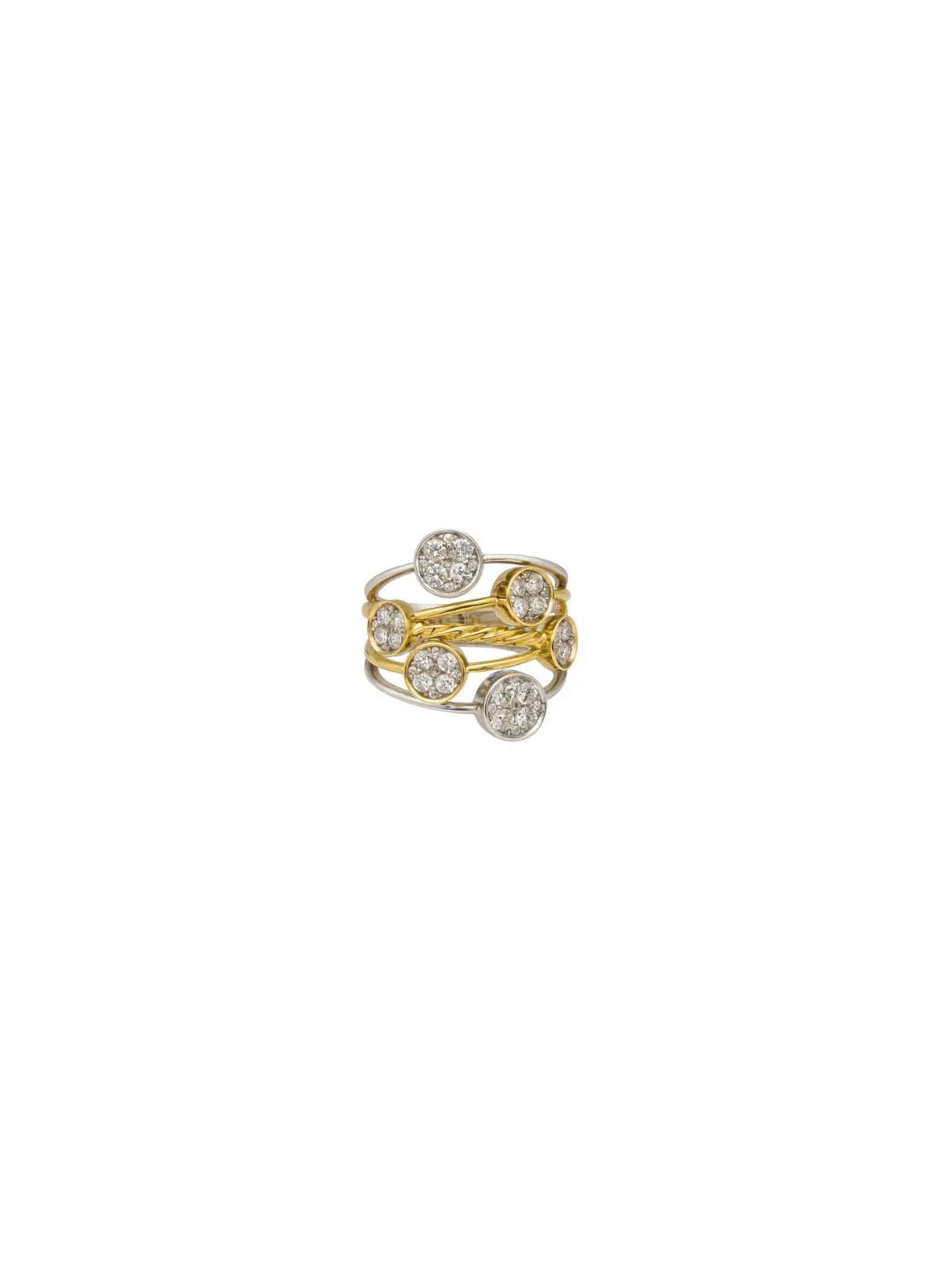 0.97ct Diamond 14K Gold Multi Row Ring sold by Wish Fine Jewelry