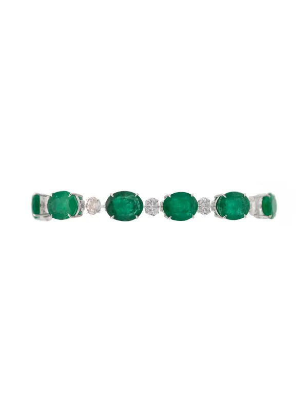 31.96ct Emerald Diamond 18K Gold Bracelet sold by Wish Fine Jewelry