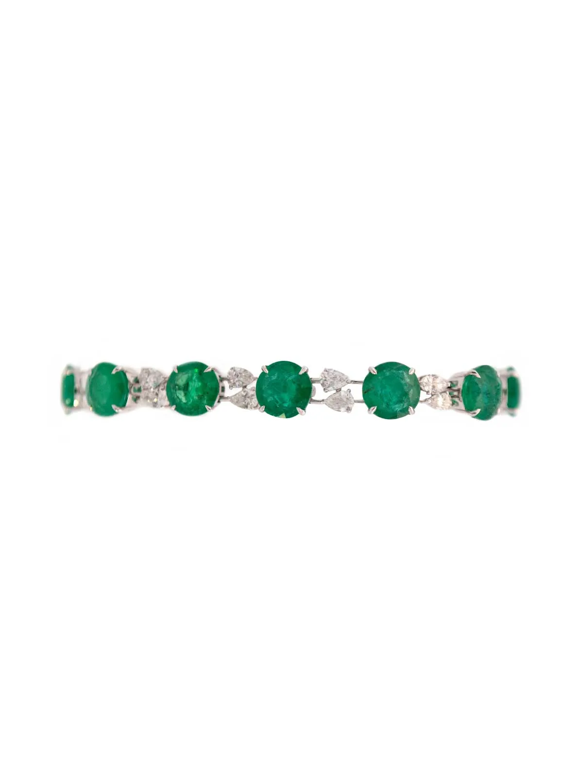25.43ct Emerald Diamond 18K Gold Bracelet sold by Wish Fine Jewelry
