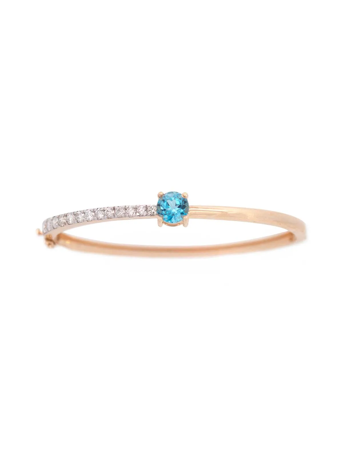 3.03ct Blue Citrine Diamond 14K Gold Bangle Bracelet sold by Wish Fine Jewelry