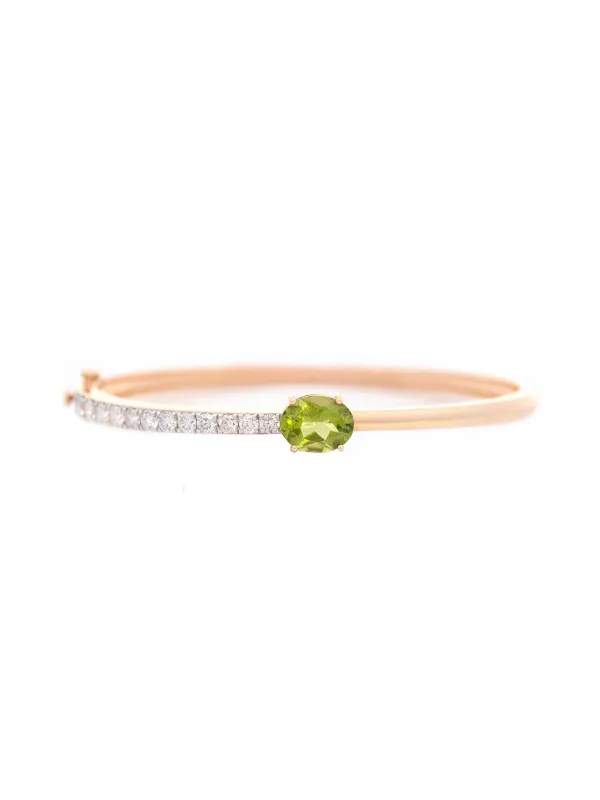 3.03ct Green Citrine and Diamond 14K Gold Bracelet sold by Wish Fine Jewelry