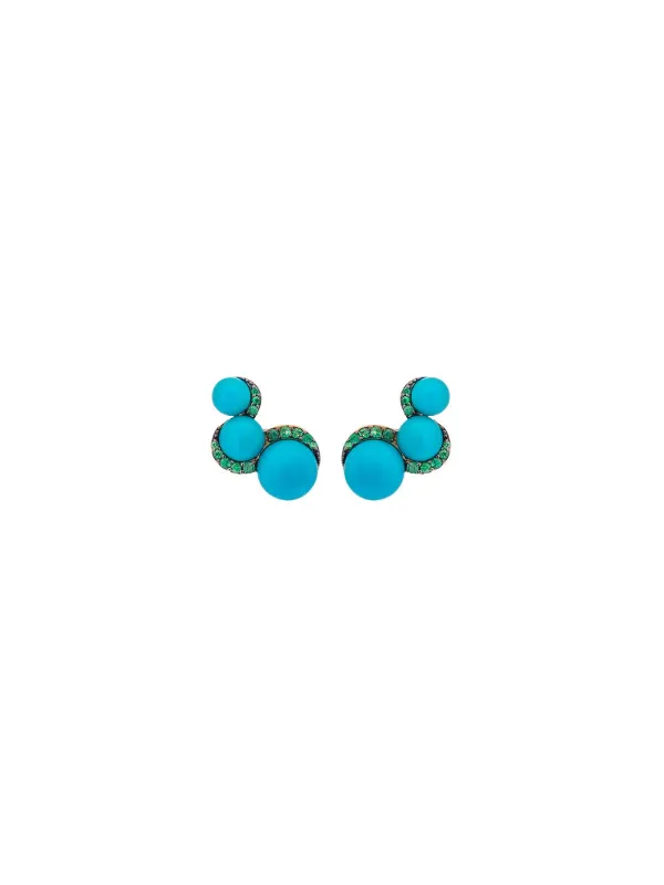 6.341ct Arizona Turquoise Emerald 18k Earrings sold by Wish Fine Jewelry
