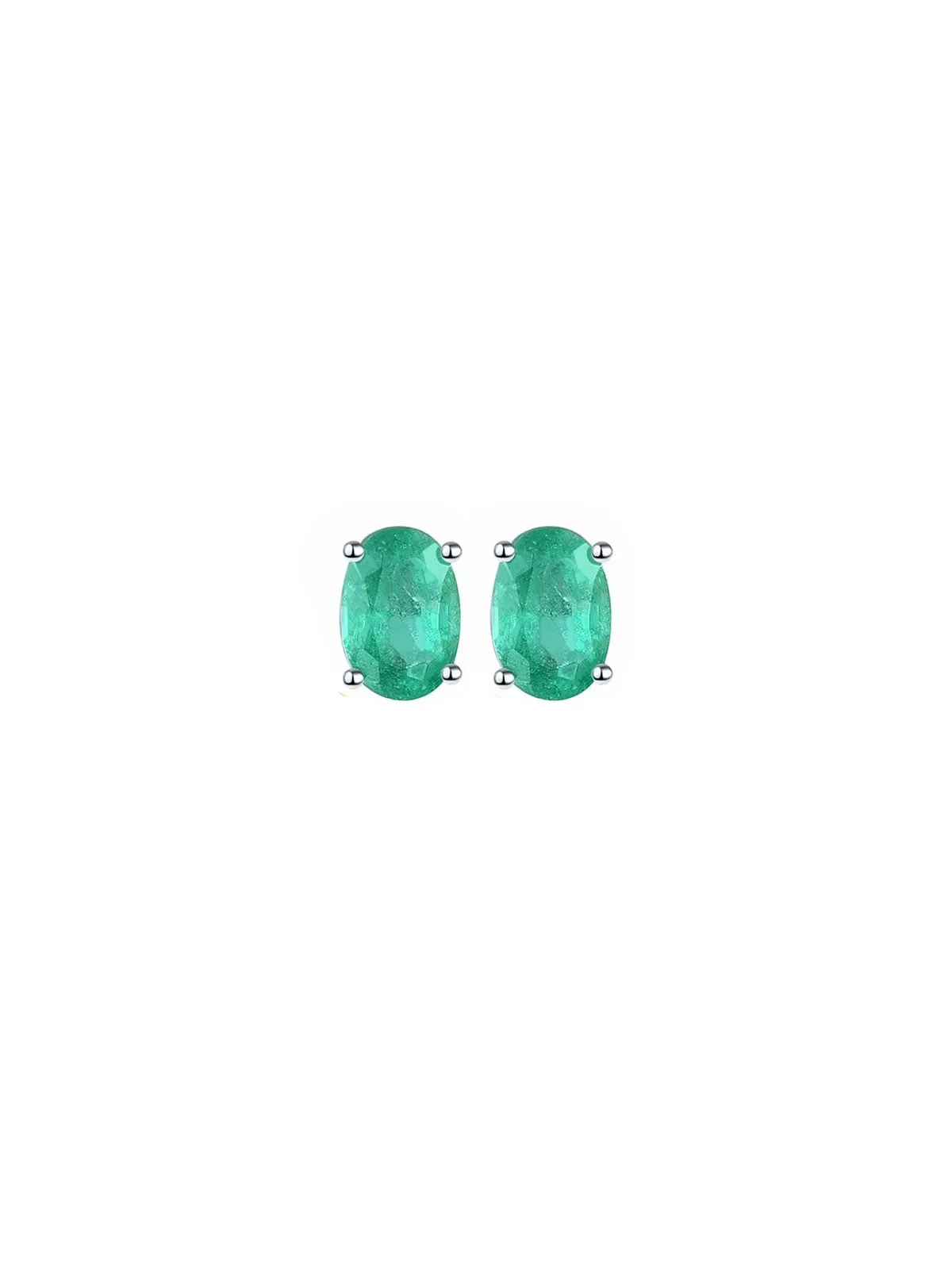 5.80ct Emerald 18K Gold Oval Stud Earrings sold by Wish Fine Jewelry