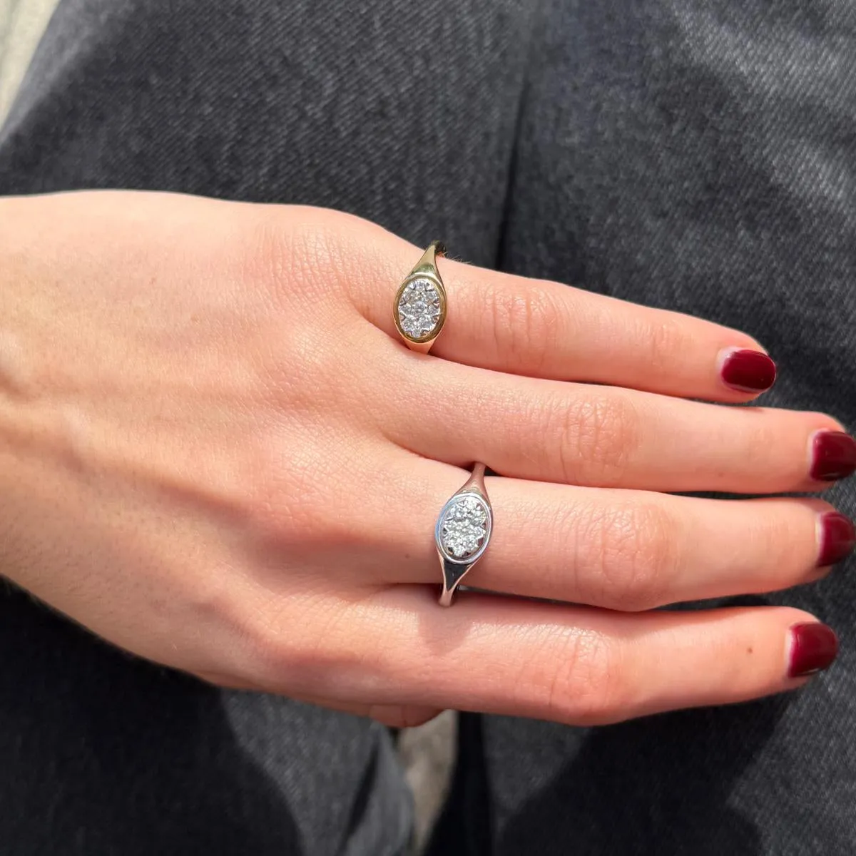 0.35ct Diamond 14K Gold Signet Ring sold by Wish Fine Jewelry product image thumbnail 4