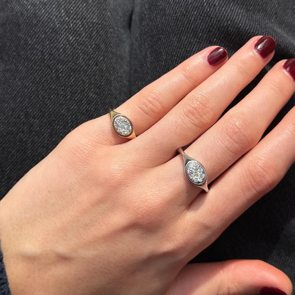 0.35ct Diamond 14K Gold Signet Ring sold by Wish Fine Jewelry product image thumbnail 3