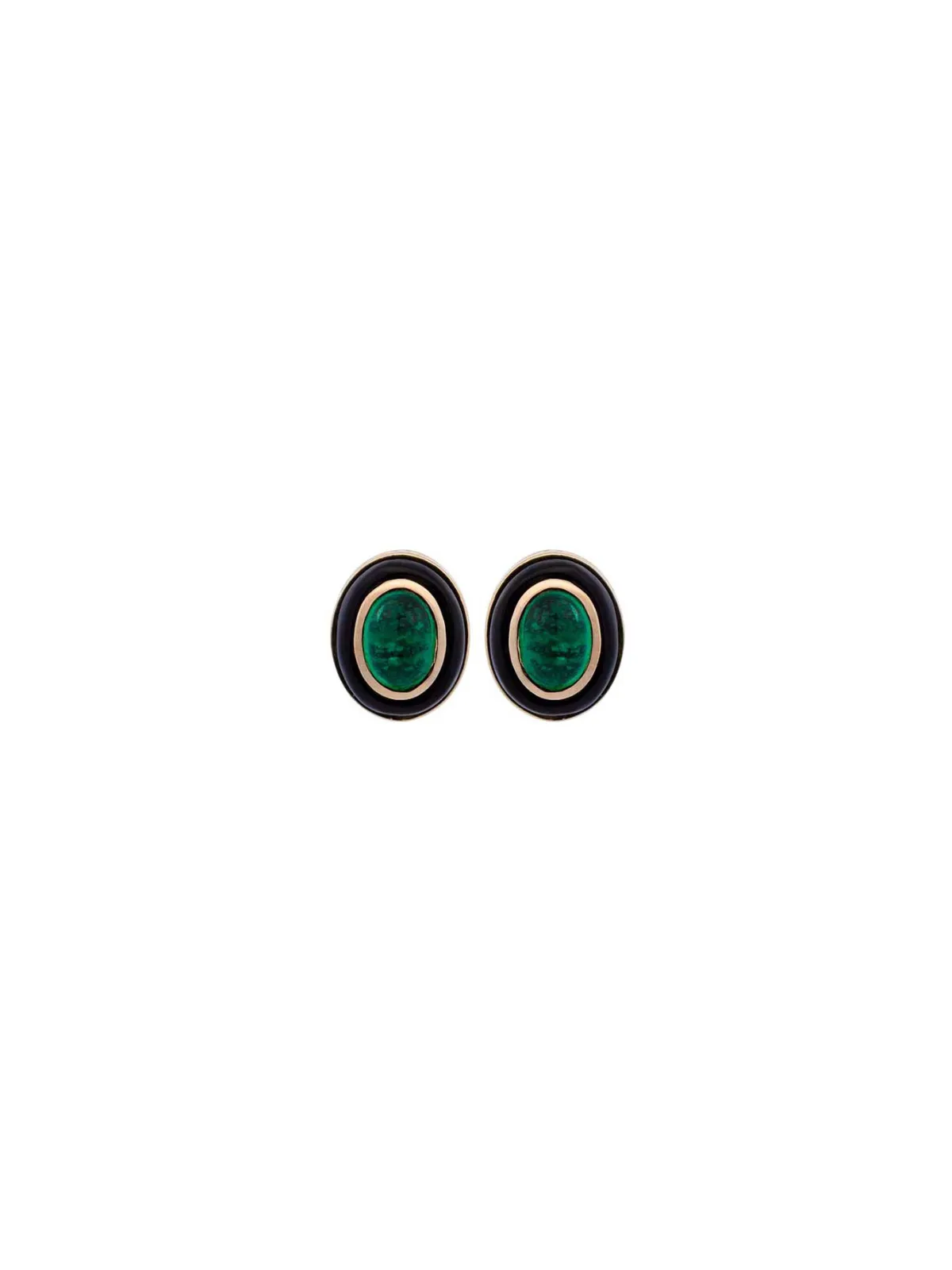 1.40ct Emerald Onyx 14K Gold Stud Earrings sold by Wish Fine Jewelry