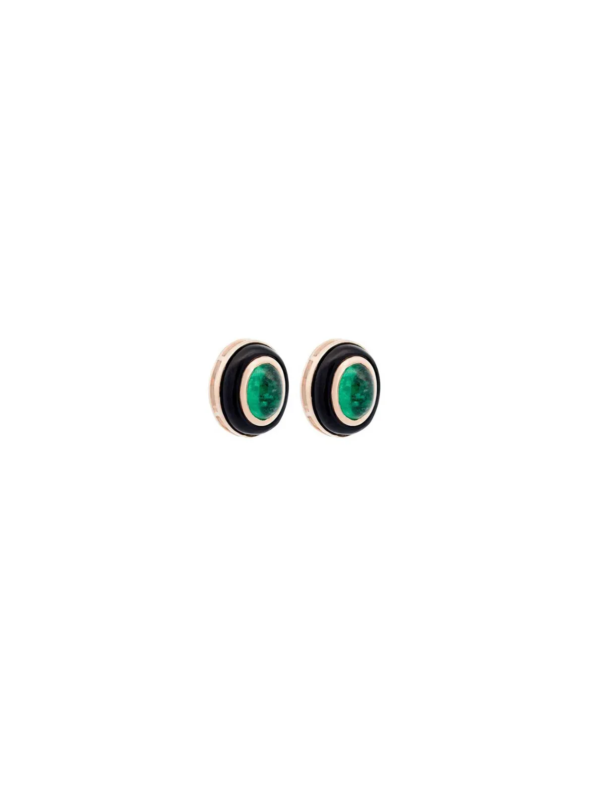 1.40ct Emerald Onyx 14K Gold Stud Earrings sold by Wish Fine Jewelry product image thumbnail 2