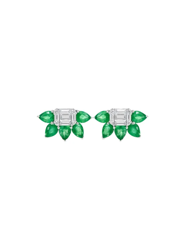 2.50ct Diamond Emerald 18K Gold Earrings sold by Wish Fine Jewelry