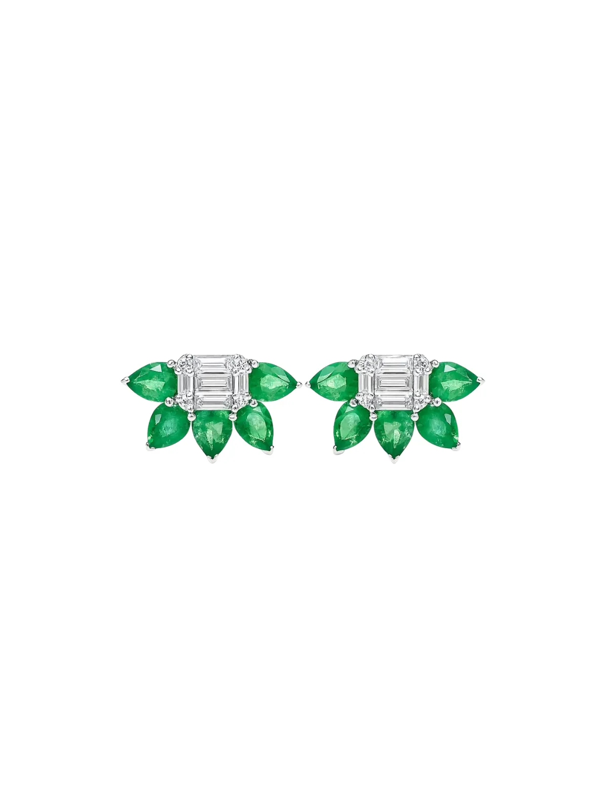 2.50ct Diamond Emerald 18K Gold Earrings sold by Wish Fine Jewelry