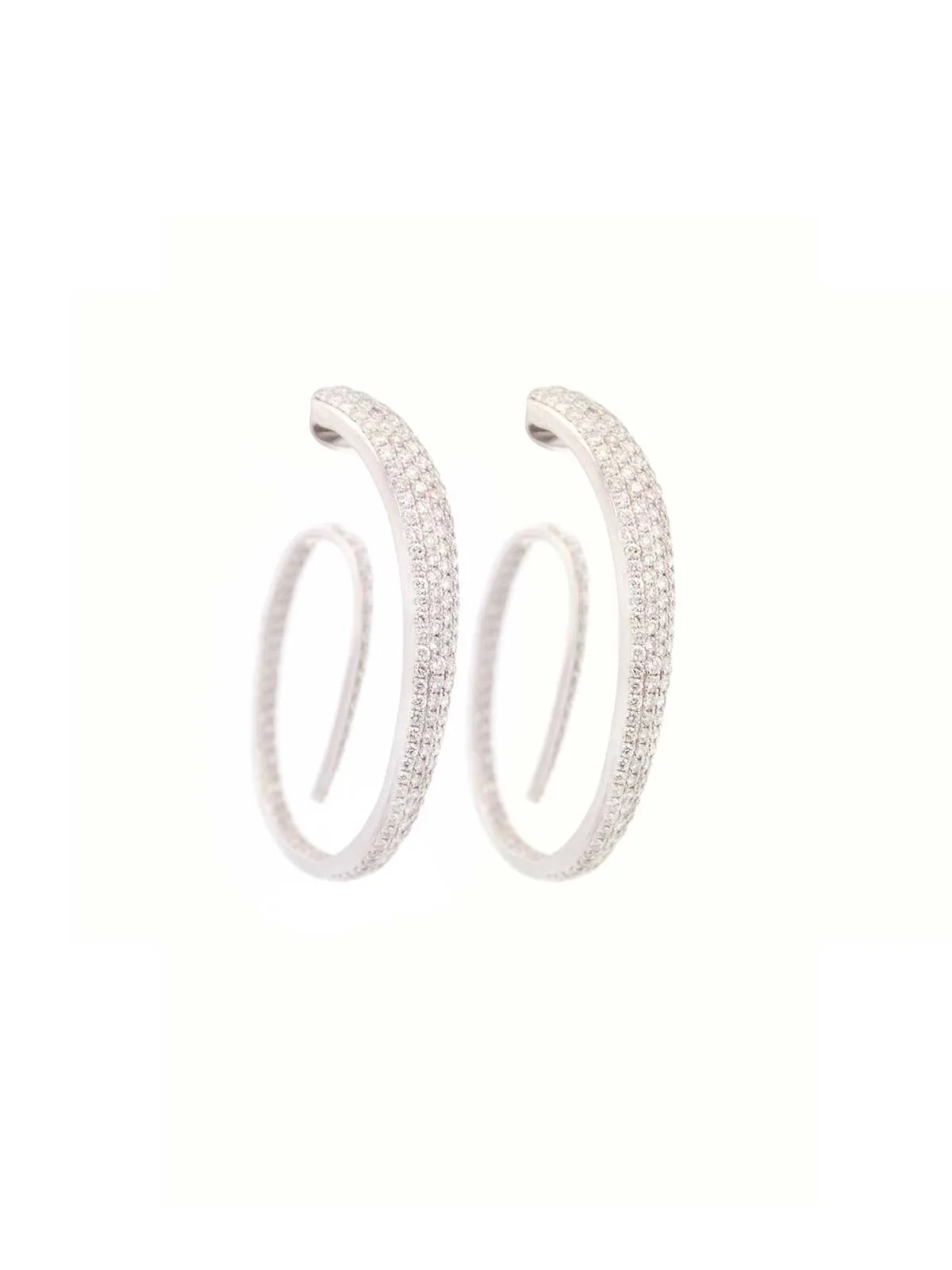 5.25ct Diamond 14K Gold Statement Curved Hoop Earring sold by Wish Fine Jewelry product image thumbnail 3