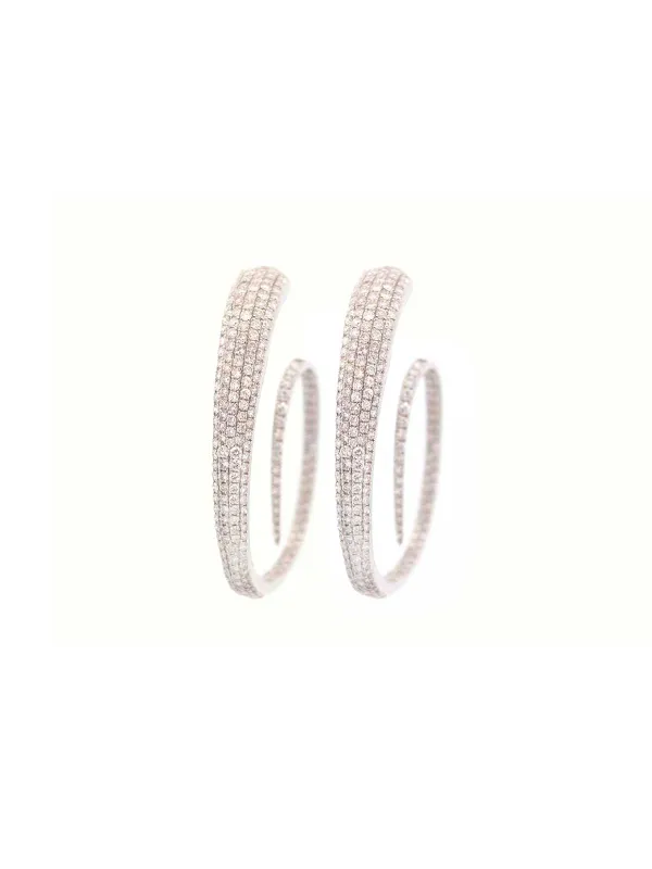 5.25ct Diamond 14K Gold Statement Curved Hoop Earring sold by Wish Fine Jewelry