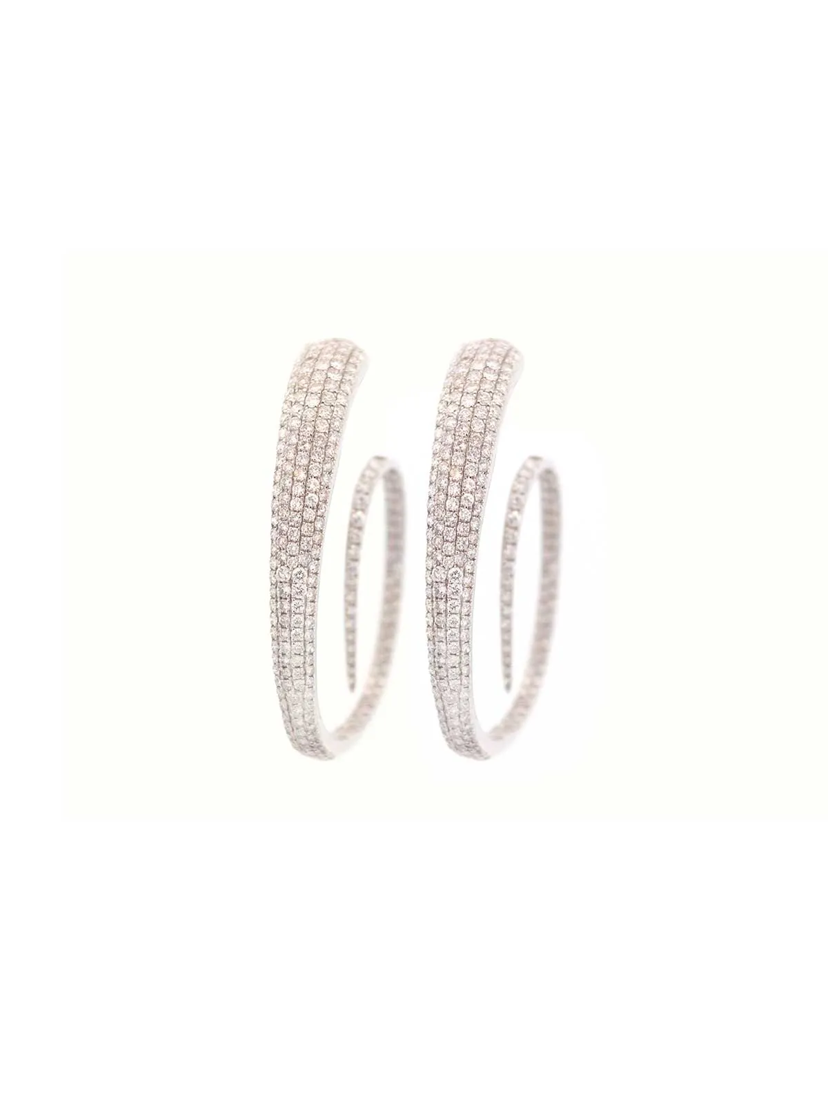 5.25ct Diamond 14K Gold Statement Curved Hoop Earring sold by Wish Fine Jewelry