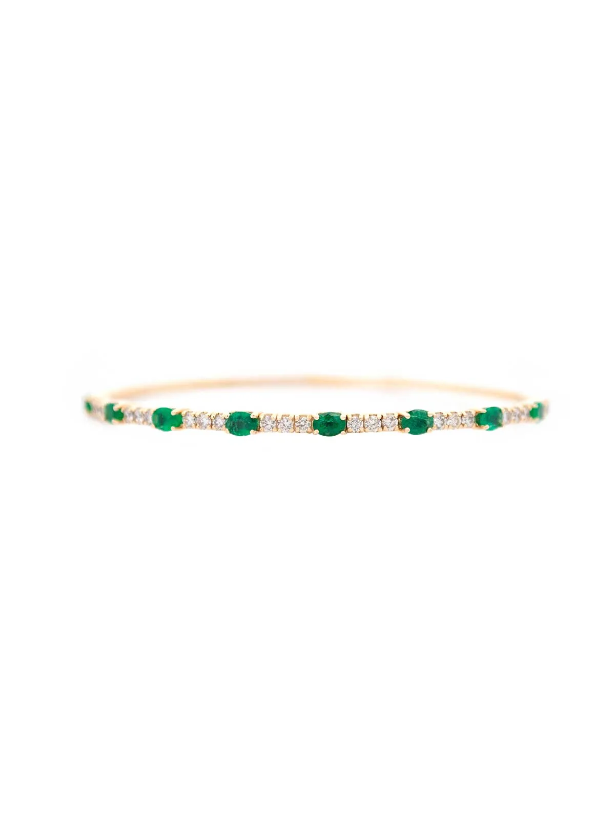 2.11ct Emerald Diamond 14K Gold Bangle Bracelet sold by Wish Fine Jewelry
