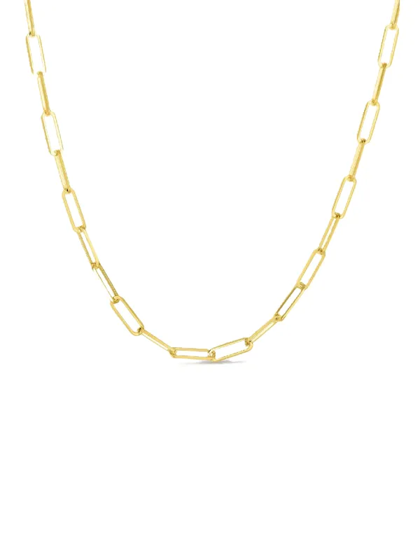14K Gold Paperclip Chain Necklace sold by Wish Fine Jewelry