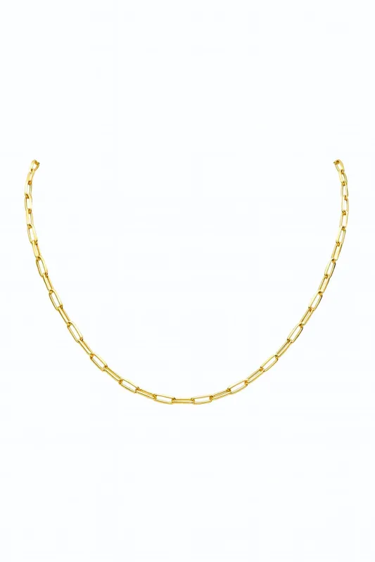 14K Gold Paperclip Chain Necklace sold by Wish Fine Jewelry