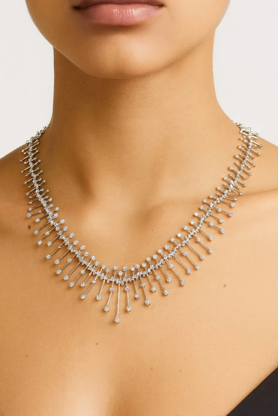 9.00ct Diamond 18K Gold Statement Stationed Necklace sold by Wish Fine Jewelry product image thumbnail 2