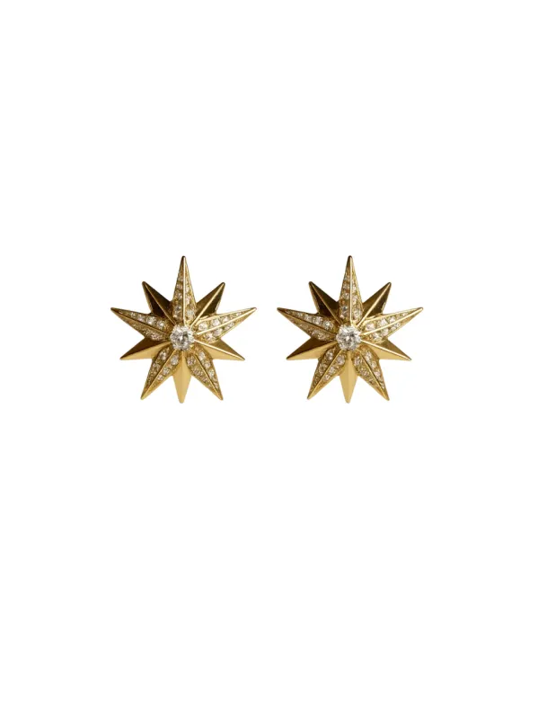 0.77ct Diamond 14K Gold Star Earrings sold by Wish Fine Jewelry