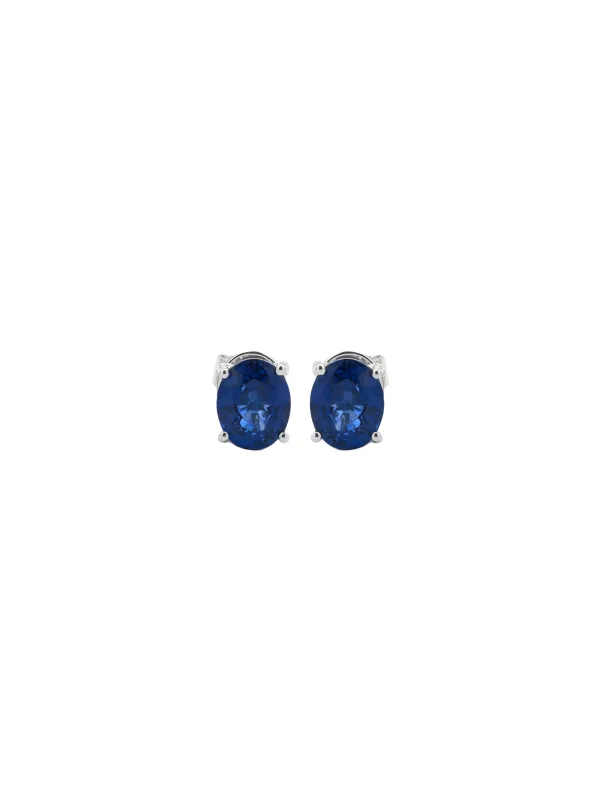 1.63ct Sapphire 18K Gold Dainty Stud Earrings sold by Wish Fine Jewelry