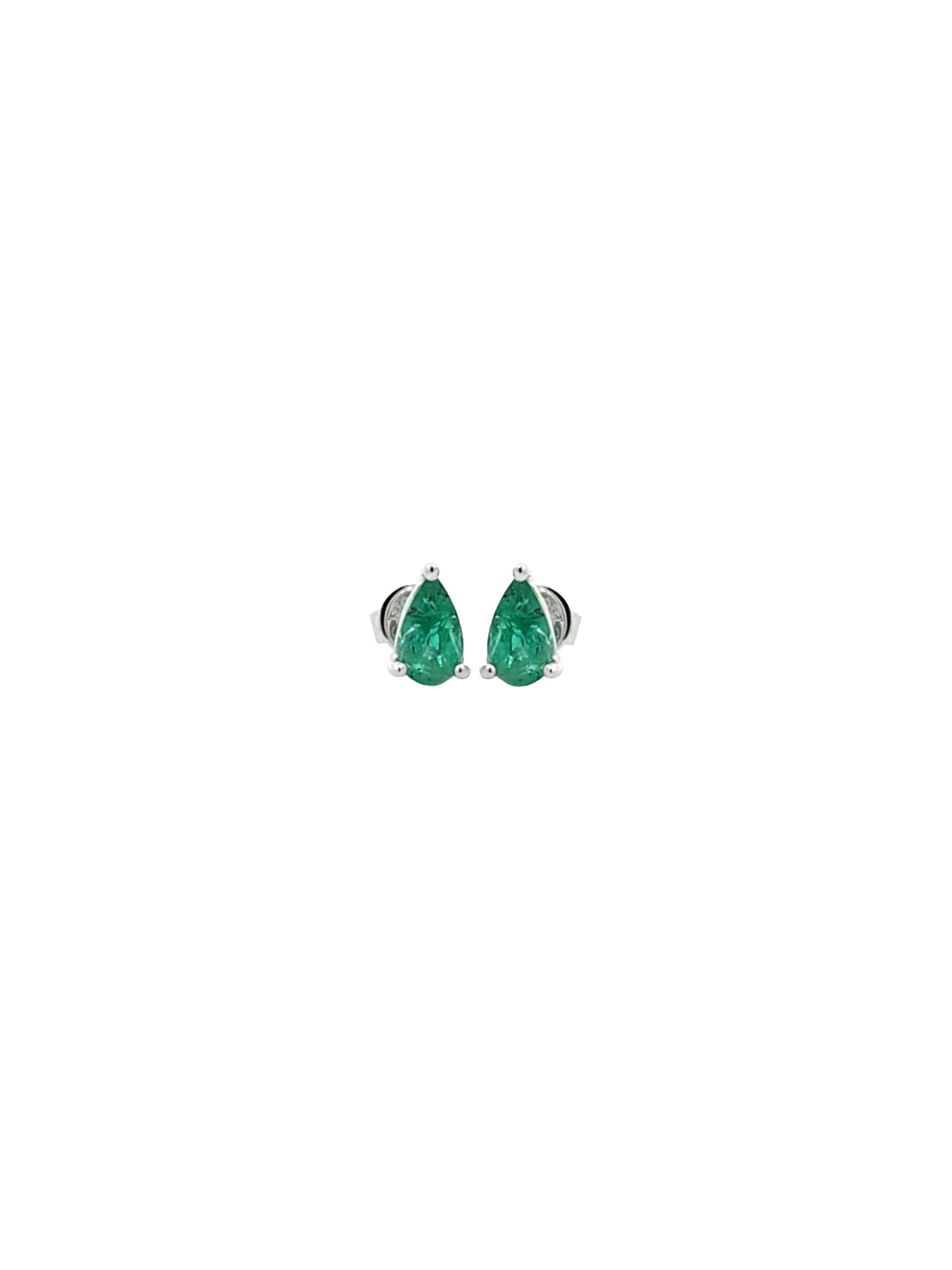 0.70ct Emerald 18K Gold Pear Stud Earrings sold by Wish Fine Jewelry