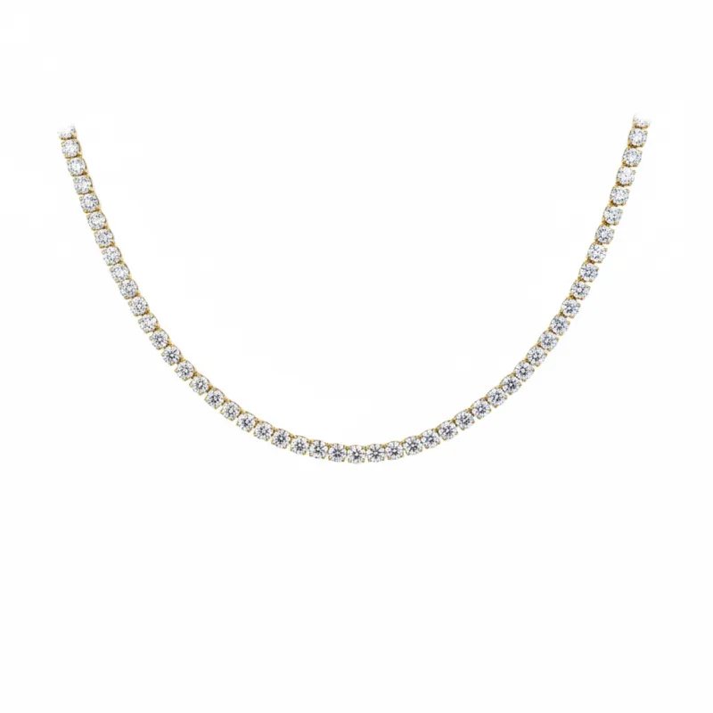 20.02ct Diamond 18K Gold Tennis Necklace sold by Wish Fine Jewelry