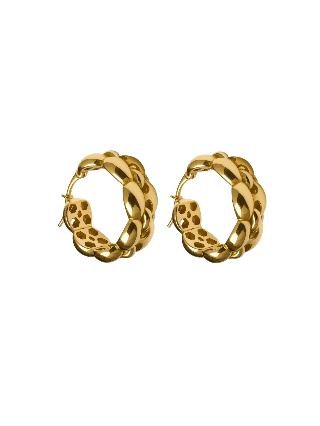 14K Gold Mariner Chain Hoop Earrings sold by Wish Fine Jewelry