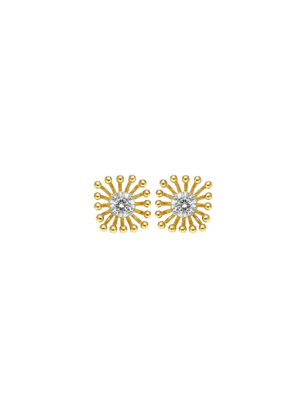 0.56ct Diamond 14K Gold Burst Stud Earrings sold by Wish Fine Jewelry