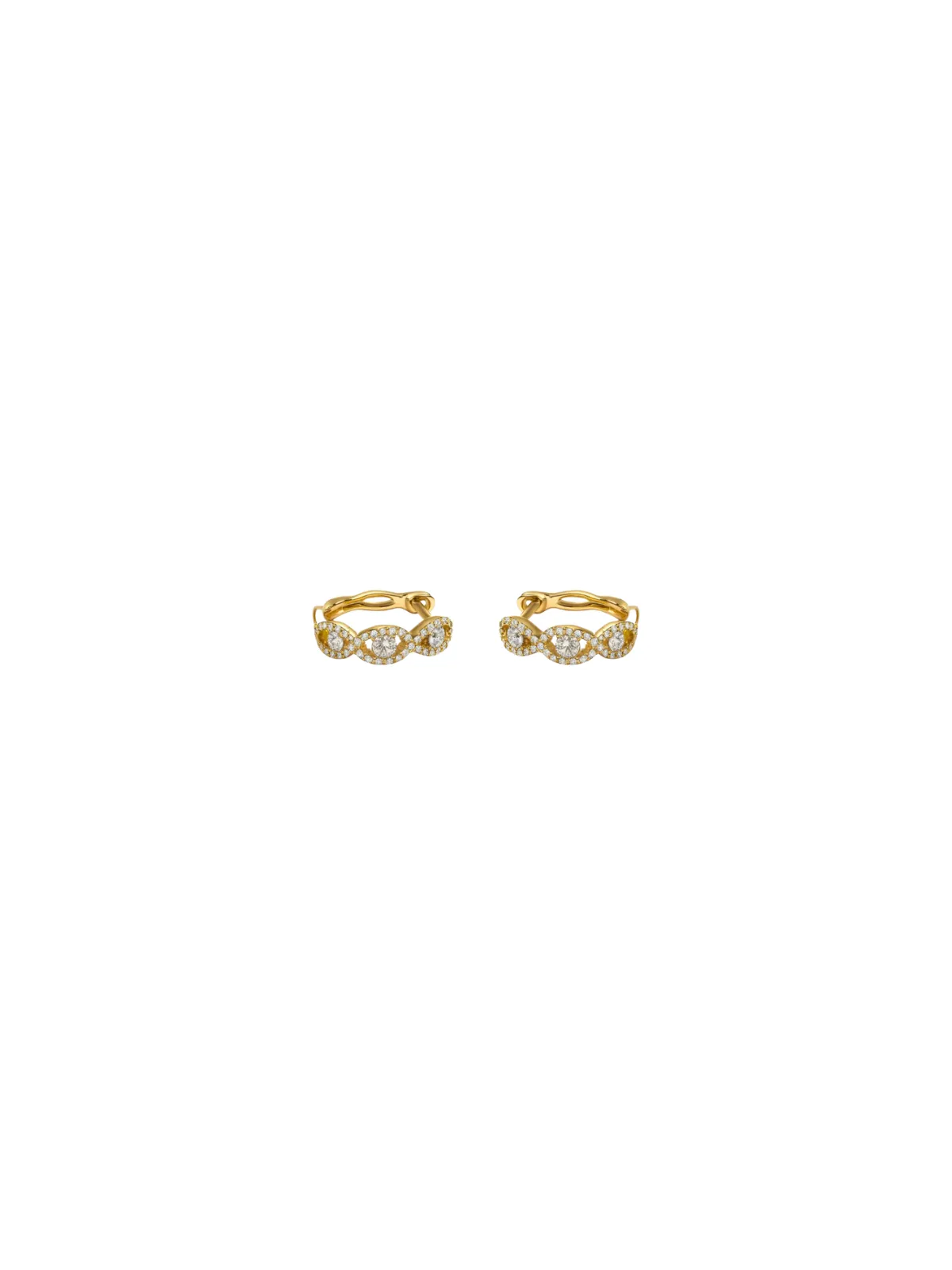 0.42ct Diamond 14K Gold Hoop Earrings sold by Wish Fine Jewelry product image thumbnail 2