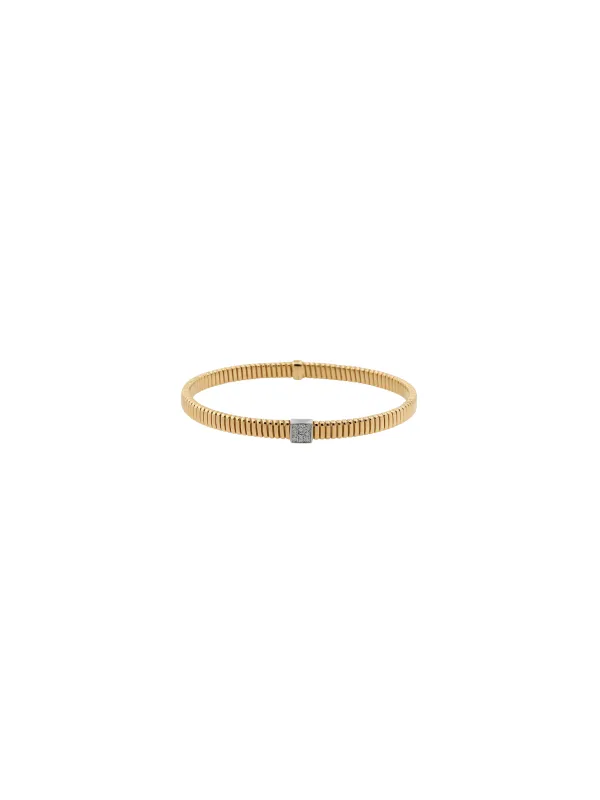 0.11ct Diamond 18K Italian Gold Bangle Bracelet sold by Wish Fine Jewelry