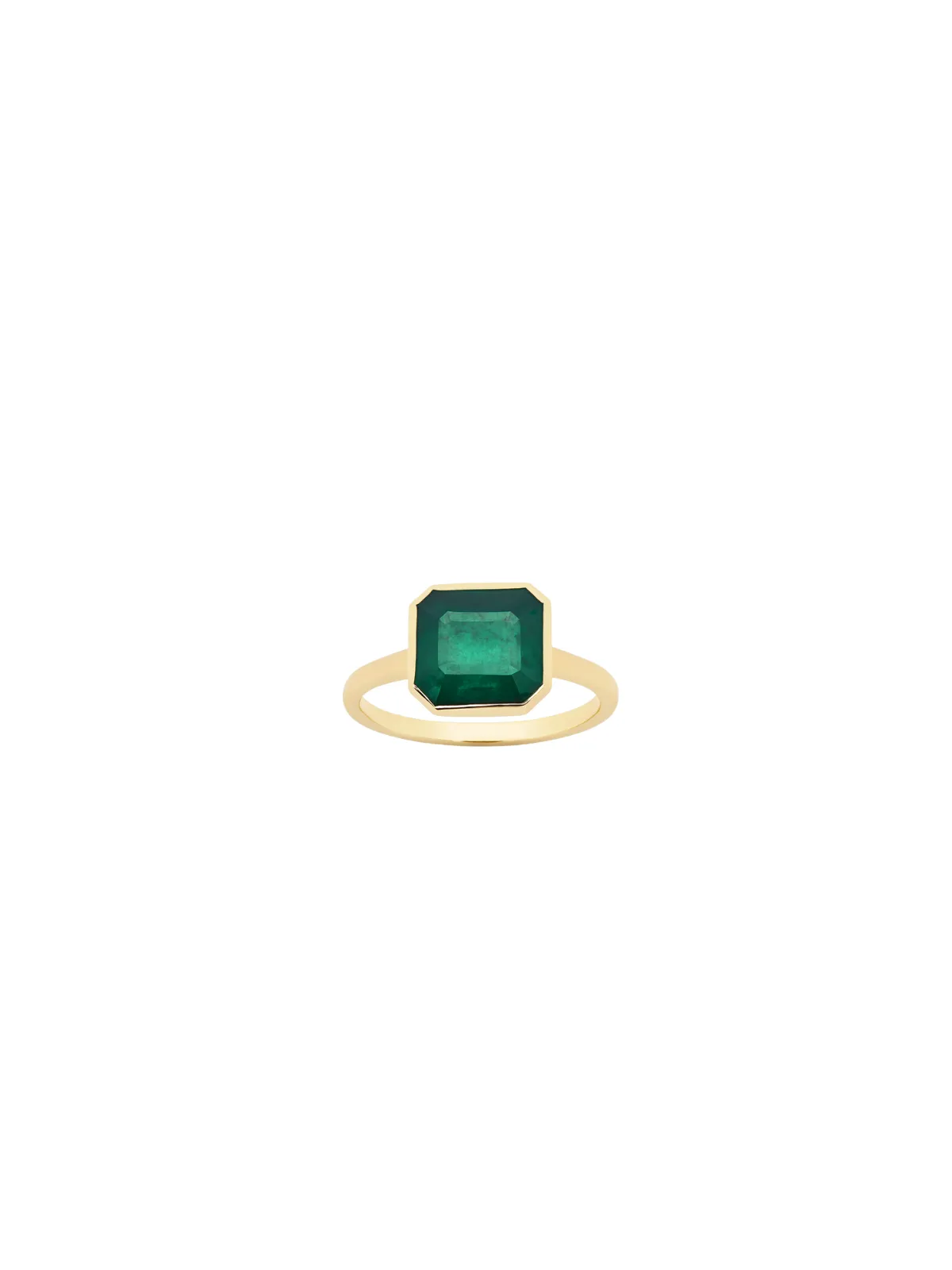 2.55ct Emerald 14K Gold Bezel Ring sold by Wish Fine Jewelry