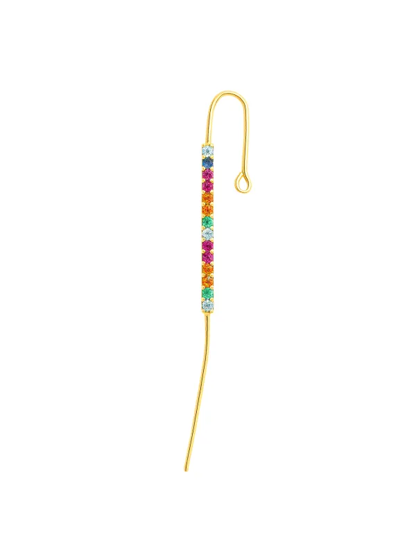 0.24ct Multi Gemstone 18K Gold Ear Pin Earrings sold by Wish Fine Jewelry