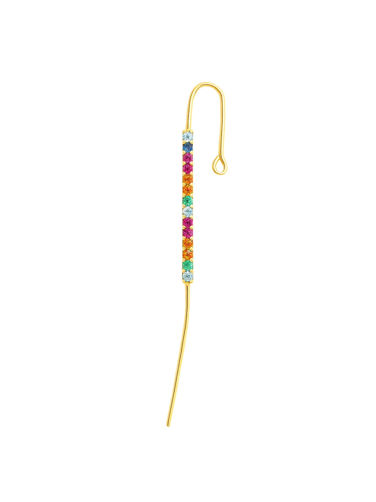 0.24ct Multi Gemstone 18K Gold Ear Pin Earrings sold by Wish Fine Jewelry