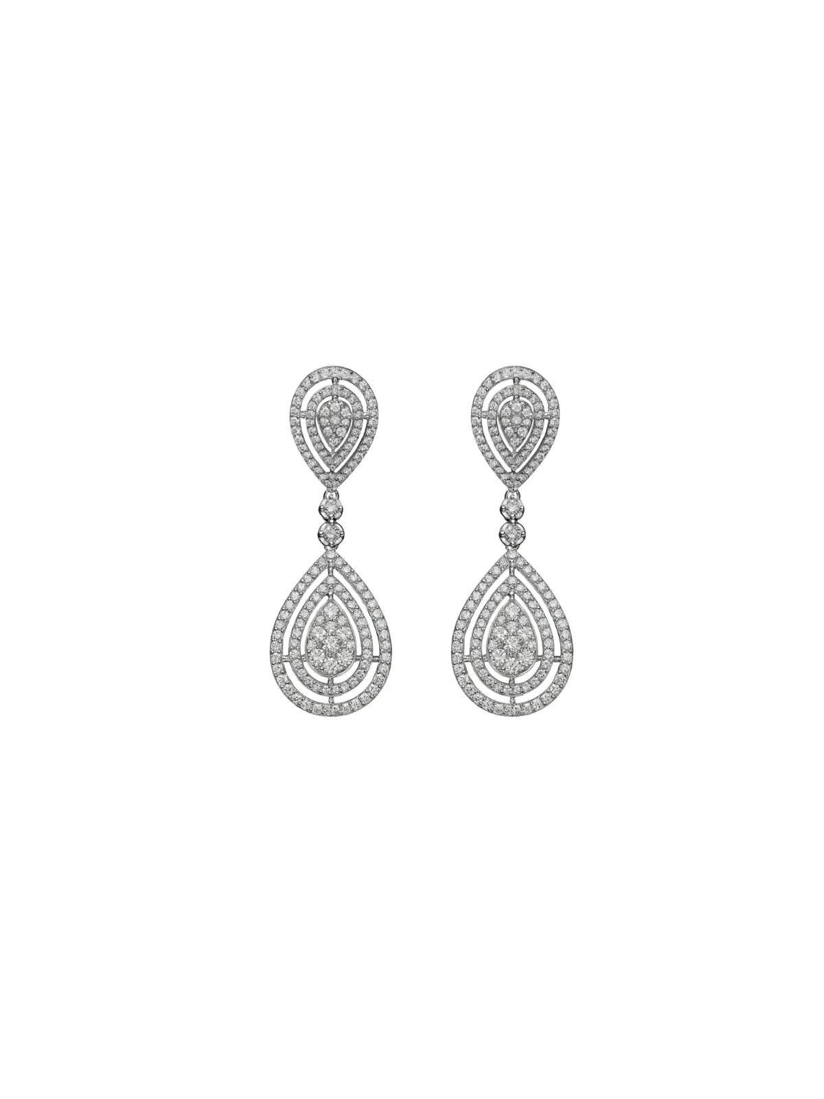 3.61ct Diamond 14K Gold Pave Teardrop Earrings sold by Wish Fine Jewelry