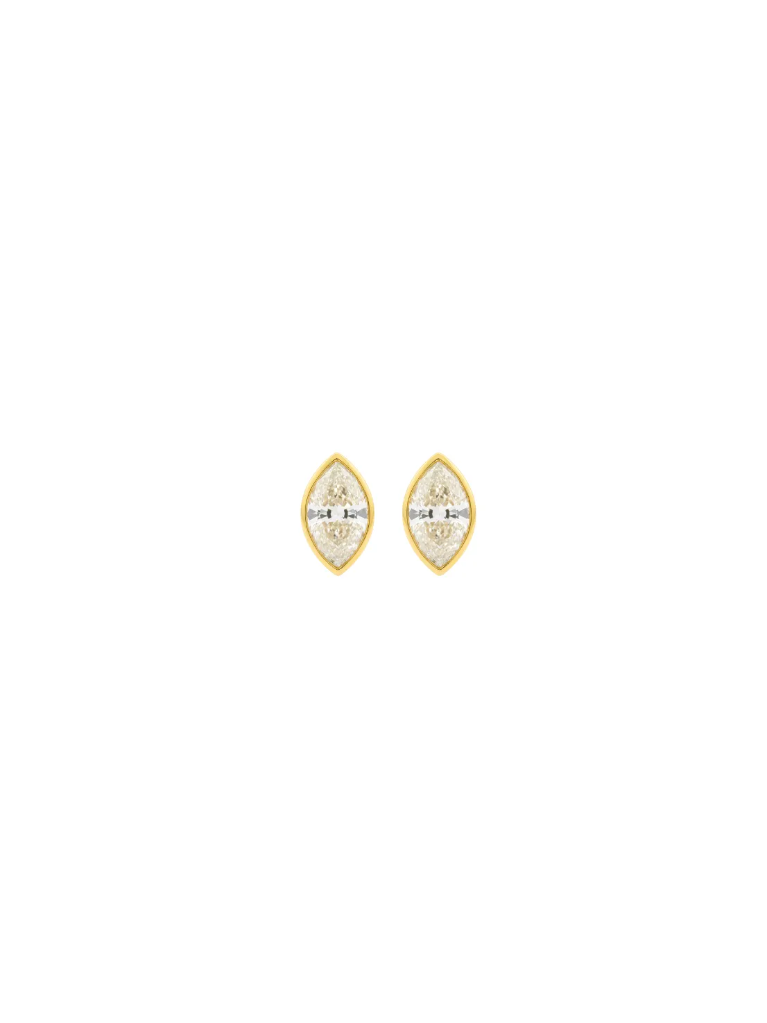1.16ct Diamond 18K Gold Marquis Diamond Bezel Stud Earrings sold by Wish Fine Jewelry
